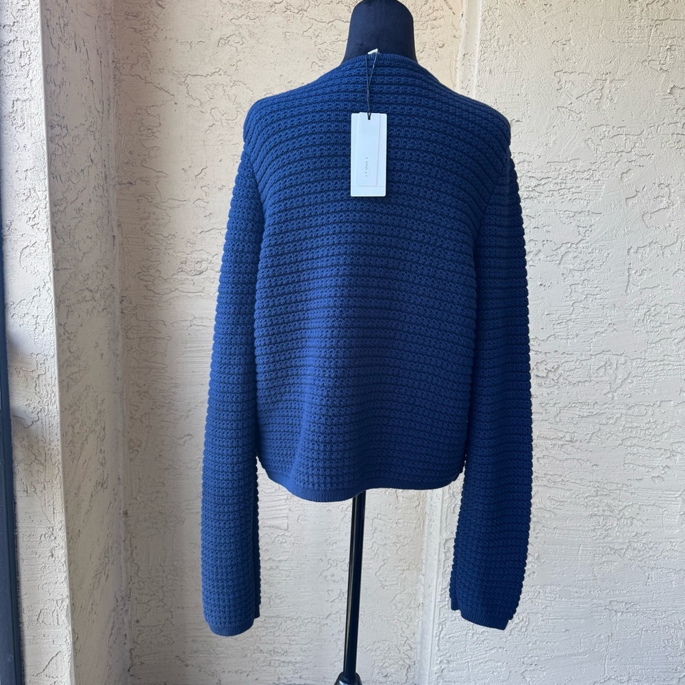A LOVES A Navy Blue Button-Up Sweater Sz XL Pockets Buttons Front NWT - Picture 3 of 13